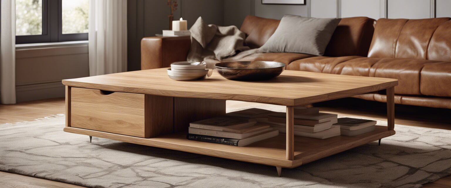 Solid oak coffee table