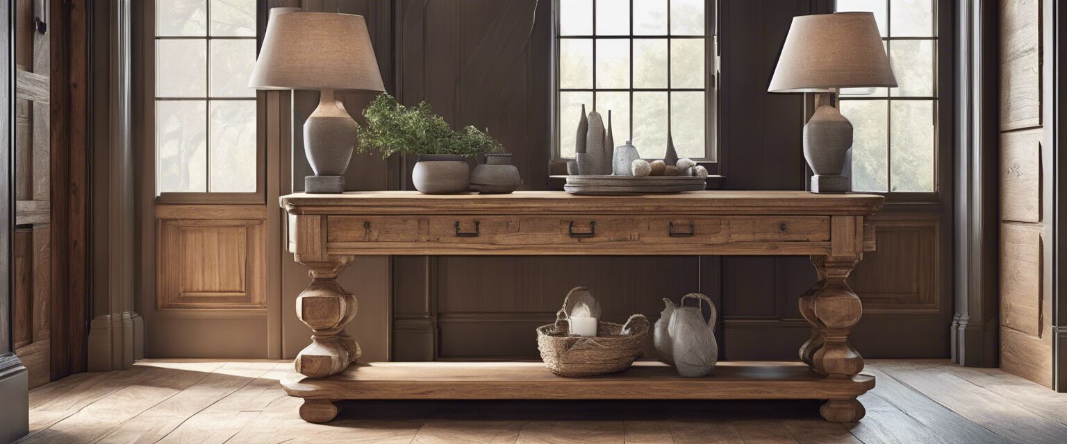 Custom solid oak console table