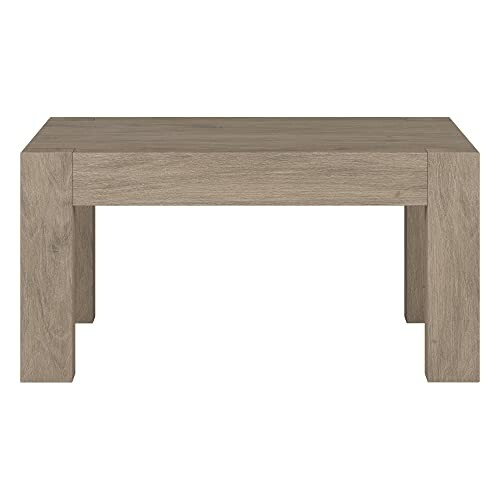 Modern wooden coffee table with a minimalist design.