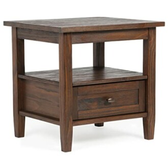 SIMPLIHOME Warm Shaker SOLID WOOD End Table