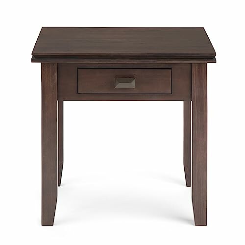 Dark wooden end table with a drawer