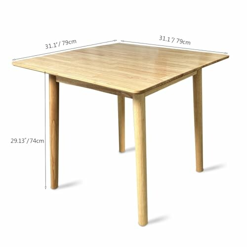 QLLY 31.5 inch Solid Wood Square Dining Table